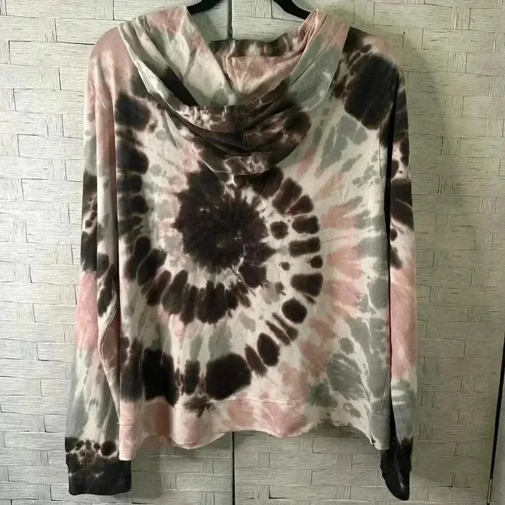 C&C California Twist Front Tie Dye Hoodie, casual beach in good condition size L - Picture 2 of 8